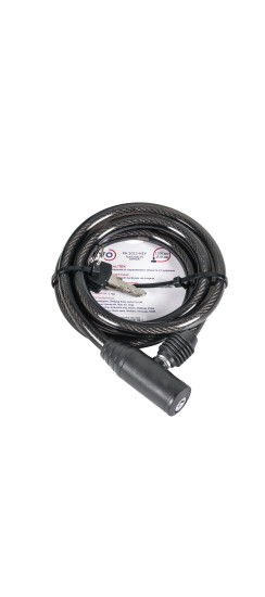 Замок тросовый PK-BIKE-1012-KEY (10х1200) 2key/подвес | Легированная сталь
