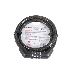 Замок тросовый PK-BIKE-1010-CODE (10х1000) /подвес