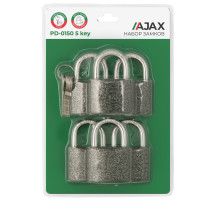 Набор замков навесных PD-0150 (6 locks+5 keys) blister