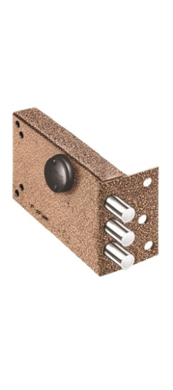 Замок накладной Лазурит 1.02.51.МА никель, сув., 3 риг., медный антик /39360/ | Сталь, 14 мм