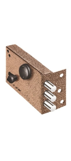 Замок накладной Лазурит 1.02.61.МА  никель, сув., 2 риг., задвижка-затвор, медный антик /39328/ | Сталь, 14 мм