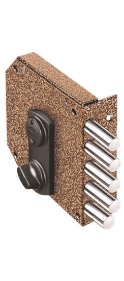 Замок накладной сувальдный с задвижкой Базальт 1.05.61.МА (медный антик), 5 кл. /13919/ | Сталь, 14 мм