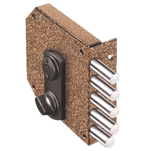 Замок накладной сувальдный с задвижкой Базальт 1.05.61.МА (медный антик), 5 кл. /13919/