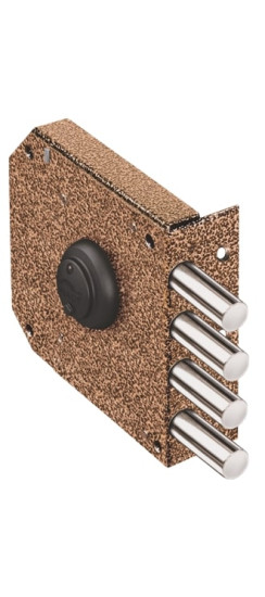 Замок накладной Базальт 1.05.51.МА никель, сув., 4 риг., медный антик /32759/ | Сталь, 14 мм