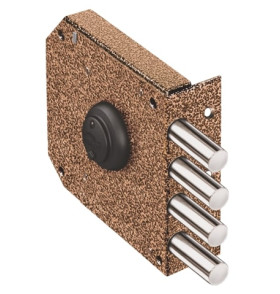 Замок накладной Базальт 1.05.51.МА никель, сув., 4 риг., медный антик /32759/