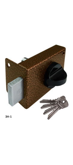 Замок накладной цилиндровый ЗН1 бронза | Сталь, 22 мм