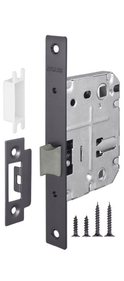 Защелка врезная PLASTP72-50 (P72-50) GR графит | Пластиковая защелка, 8 мм