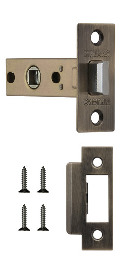 Защелка врезная METF12-45-25 (F12-45-25) AB бронза | Металлическая защелка, 8 мм