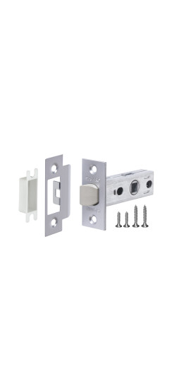 Защелка врезная PLASTP12-45-25 SSC сатинированный хром | Пластиковая защелка, 8 мм