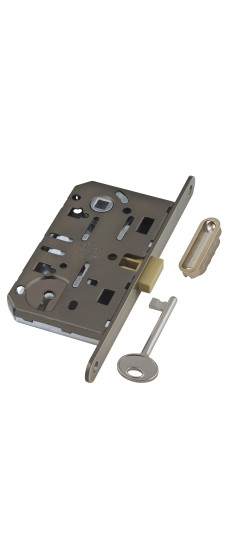 B06101.50.12.640 Корпус врезного замка под ключ (ант. бр.) MEDIANA POLARIS с отв. пл. (скин) | Магнитная защелка, 8 мм