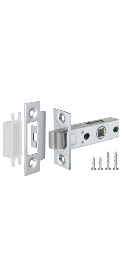 Защелка врезная METL45-8 ( L45-8) CP хром | Металлическая защелка, хром, 8 мм