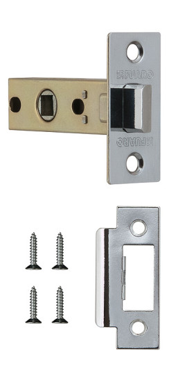 Защелка врезная METF12-45-25 (F12-45-25) CP хром | Металлическая защелка, 8 мм