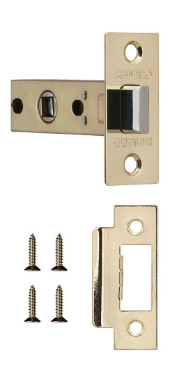 Защелка врезная METF12-45-25 (F12-45-25) GP латунь | Металлическая защелка, 8 мм