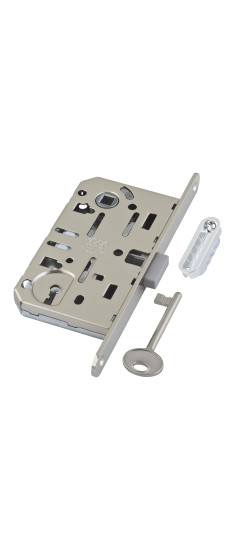 B06101.50.06.640 Корпус врезного замка под кл. (никель) MEDIANA POLARIS с отв. планкой (скин) | Магнитная защелка, 8 мм