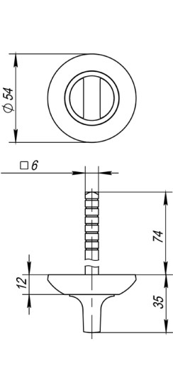 Ручка поворотная BKW6.R.AR54 (BKW6 AR) SN/CP-3 матовый никель/хром | ZAMAK