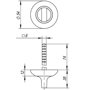 Ручка поворотная BKW6.R.AR54 (BKW6 AR) SN/CP-3 матовый никель/хром