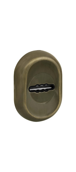 Накладка на сувальдный замок ESC.S-auto/CRE/OV.13 (ESC-13S) с авт. шторками AB зелёная бронза | Сталь с нейлоновым основанием
