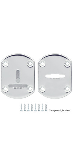 Декоративная накладка ESC021-SS (нержавейка) на сув. замок (1 пара) | Нержавеющая сталь