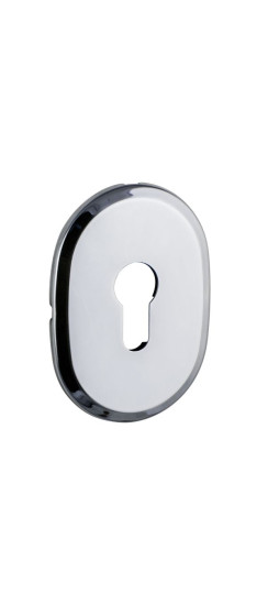 Декоративная накладка под цилиндр ESC 473 (90х65) СP ХРОМ | Сталь с нейлоновым основанием