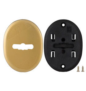 Накладка на сувальдный замок овальная со шторкой 95.324 (БРОНЗА), 1 шт