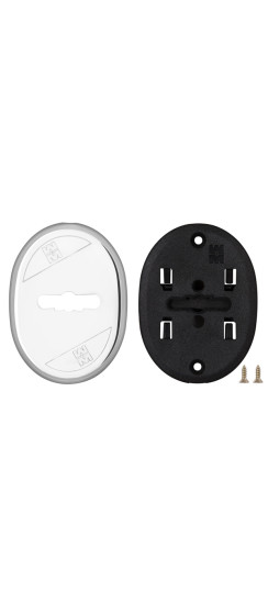 Накладка на сувальдный замок овальная со шторкой 95.324 (ХРОМ), 1 шт | Латунь