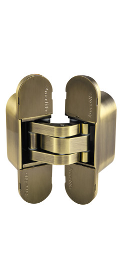 Петля скрытой установки U3D6000 AB (11160UN3D) бронза | ZAMAK, 111,3x28,9x34