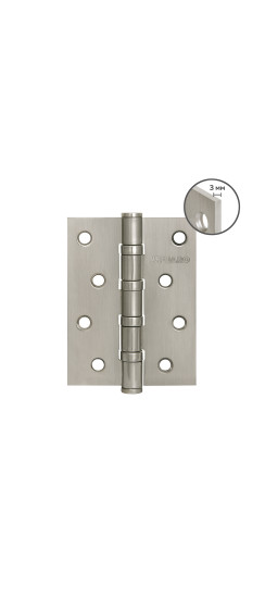 Петля универсальная HEAVY IN4400U SN (матовый никель) 100х75х3 мм | Сталь, 100х75х3 мм