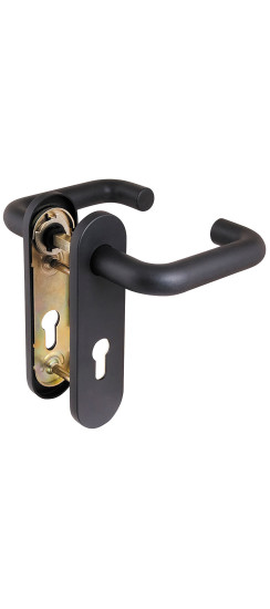 Ручка дверная FP.DH172.0433 NE (DH-0433 NE) (9x140) с пружиной BL-24 черный | Огнеупорный нейлон на стальном основании