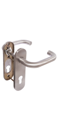 Ручка дверная FP.DH72.0433 SS 201 (DH-0433 SS 201) с пружиной,нержавейка 201, квадрат 9x140 мм | Нержавеющая сталь