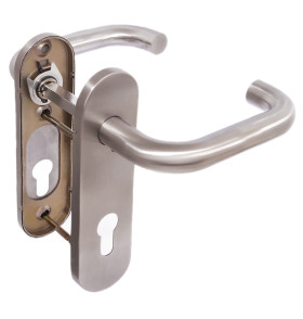 Ручка дверная FP.DH72.0433 SS 201 (DH-0433 SS 201) с пружиной,нержавейка 201, квадрат 9x140 мм