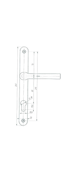 Ручка дверная на планке РФ1-85.25 (85 мм) черный матовый | Алюминий, -