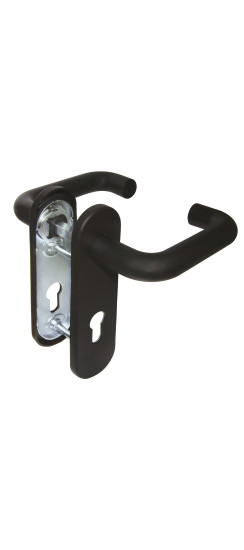 Ручка дверная FP.DH172.0433 NE (DH-0433 NE) (9x130) с пружиной BL-24 черный | Огнеупорный нейлон на стальном основании