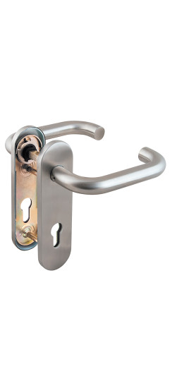 Ручка дверная FP.DH72.0433 SS 304 (DH-0433 SS 304) с пружиной,нержавейка 304, квадрат 9x140 мм | Нержавеющая сталь