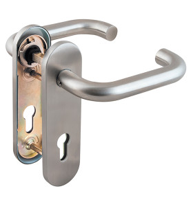 Ручка дверная FP.DH72.0433 SS 304 (DH-0433 SS 304) с пружиной,нержавейка 304, квадрат 9x140 мм