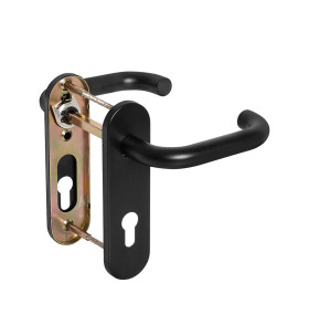 Ручка дверная FP.DH72.0433 SS 201 BLACK с пружиной, нержавейка 201, черный, квадрат 9x140 мм