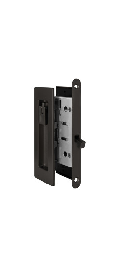 Защелка с ручками для раздвижных дверей SH.URB153.KIT011-BK (SH011 URB) BPVD-77 вороненый никель | ZAMAK/Сталь