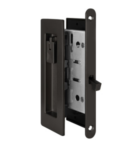 Защелка с ручками для раздвижных дверей SH.URB153.KIT011-BK (SH011 URB) BPVD-77 вороненый никель