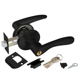 Ручка защелка DK620 BL-ET (6020 BL-E) (кл./фик.) черный