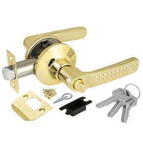 Ручка защелка DK626 PB-ET (6026 PB-E) (кл./фик.) золото