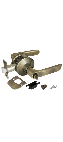 Ручка защелка DK624 AB-BK (6024 AB-B) (фик.) бронза | ZAMAK/Сталь