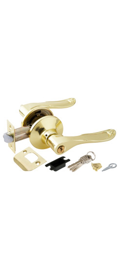 Ручка защелка DK630 PB-ET (6030 PB-E) (кл./фик.) золото | ZAMAK/Сталь