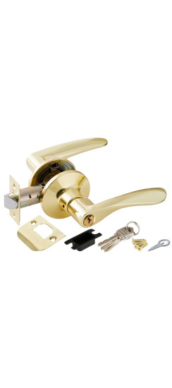 Ручка защелка DK620 PB-ET (6020 PB-E) (кл./фик.) золото | ZAMAK/Сталь