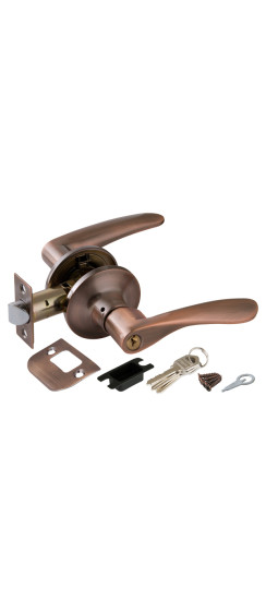 Ручка защелка DK620 AC-ET (6020 AC-E) (кл./фик.) медь | ZAMAK/Сталь