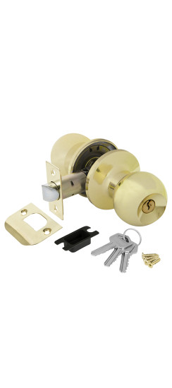 Ручка защелка DK682 PB-ET (6082 PB-E) (кл./фик.) золото | Сталь