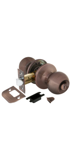 Ручка защелка DK672 AC-BK (6072 AC-B) (фик.) медь, сталь, врезной