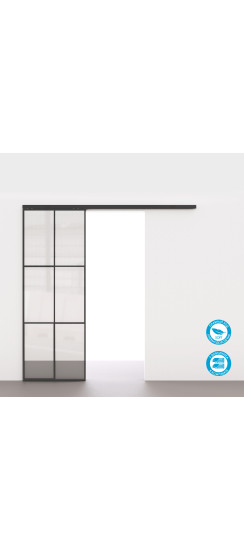 Комплект для раздвижных профильных дверей SLD.Comfort-PRO.SET2.PROF soft close/80 | Сталь/Пластик