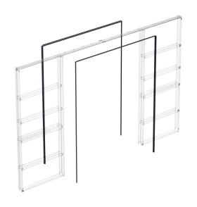 Комплект для обрамления пенала для двухстворчатой двери SLD.Comfort-PENAL frame 1800/2900 BL