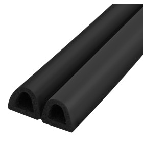 Уплотнитель самоклеящийся ADH/D-14x12mm, BLACK черный 120m