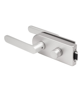 Комплект: замок+ручка для стеклянной двери Space.GL.LWC AL алюминий