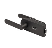 Комплект: замок+ручка для стеклянной двери Space.GL.LPZ BL черный